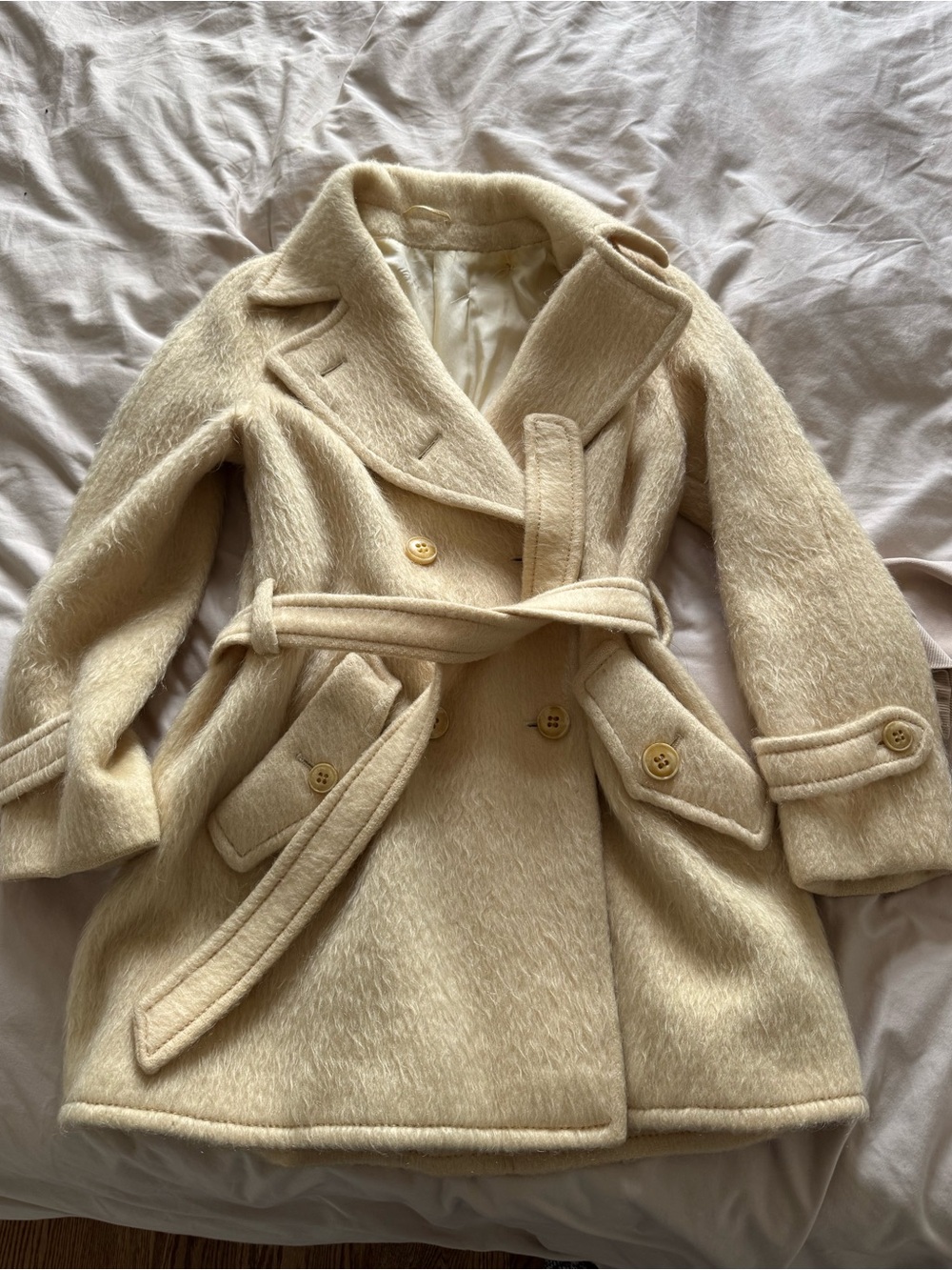 Authentic Mohair Wool Double-Breasted Coat